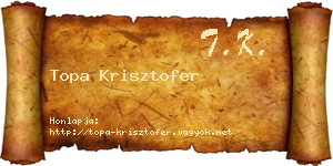 Topa Krisztofer névjegykártya